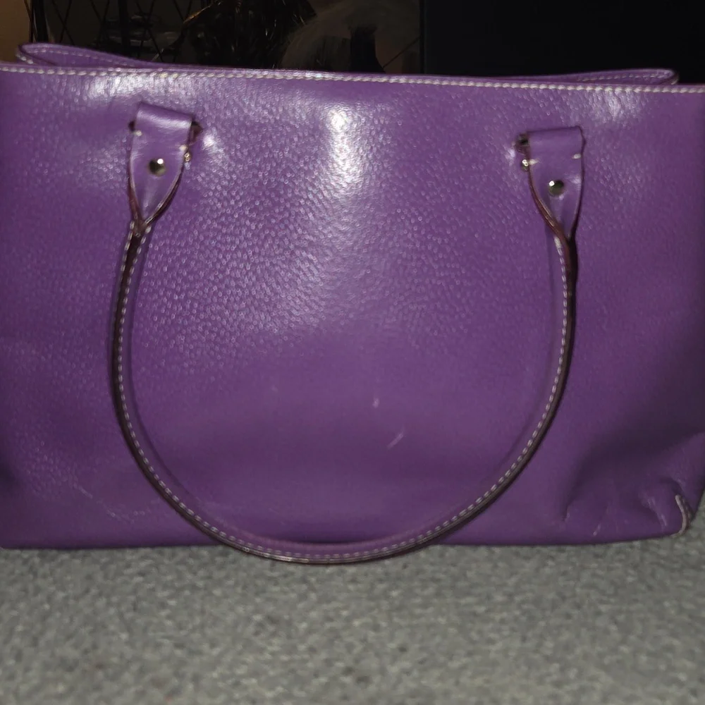 Kate Spade Purple Pebbled Leather Tote - Picture 7 of 12